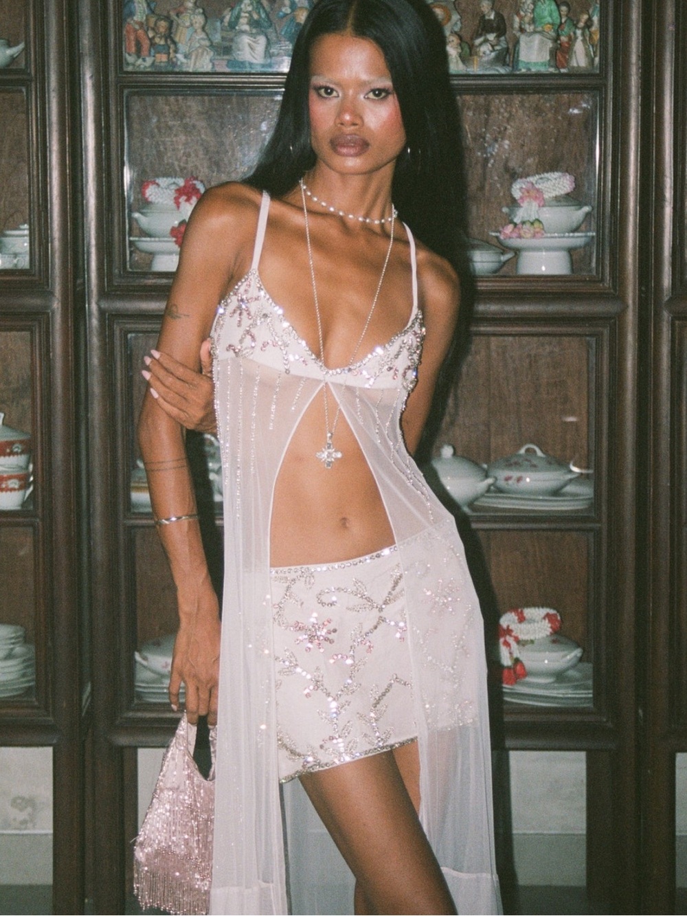 INTO GAIA Aphrodite’s Wake Sheer Beaded Rhinestone Set - Picture 3 of 4